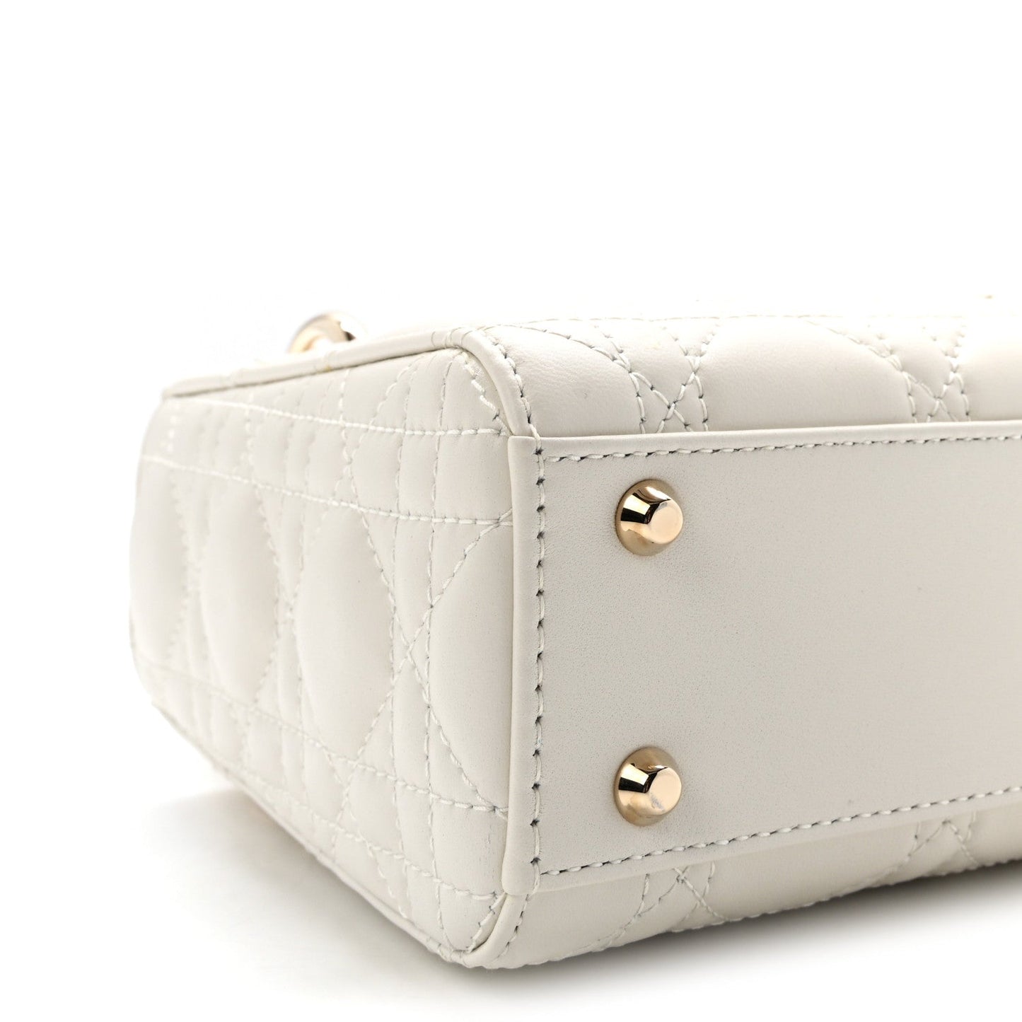 Lambskin Cannage Mini Lady Dior Latte