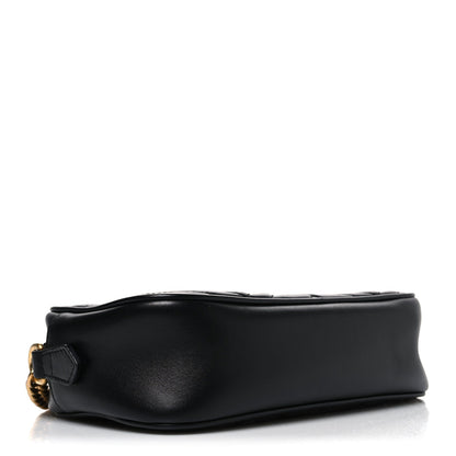 Calfskin Matelasse Small GG Marmont Chain Shoulder Bag Black