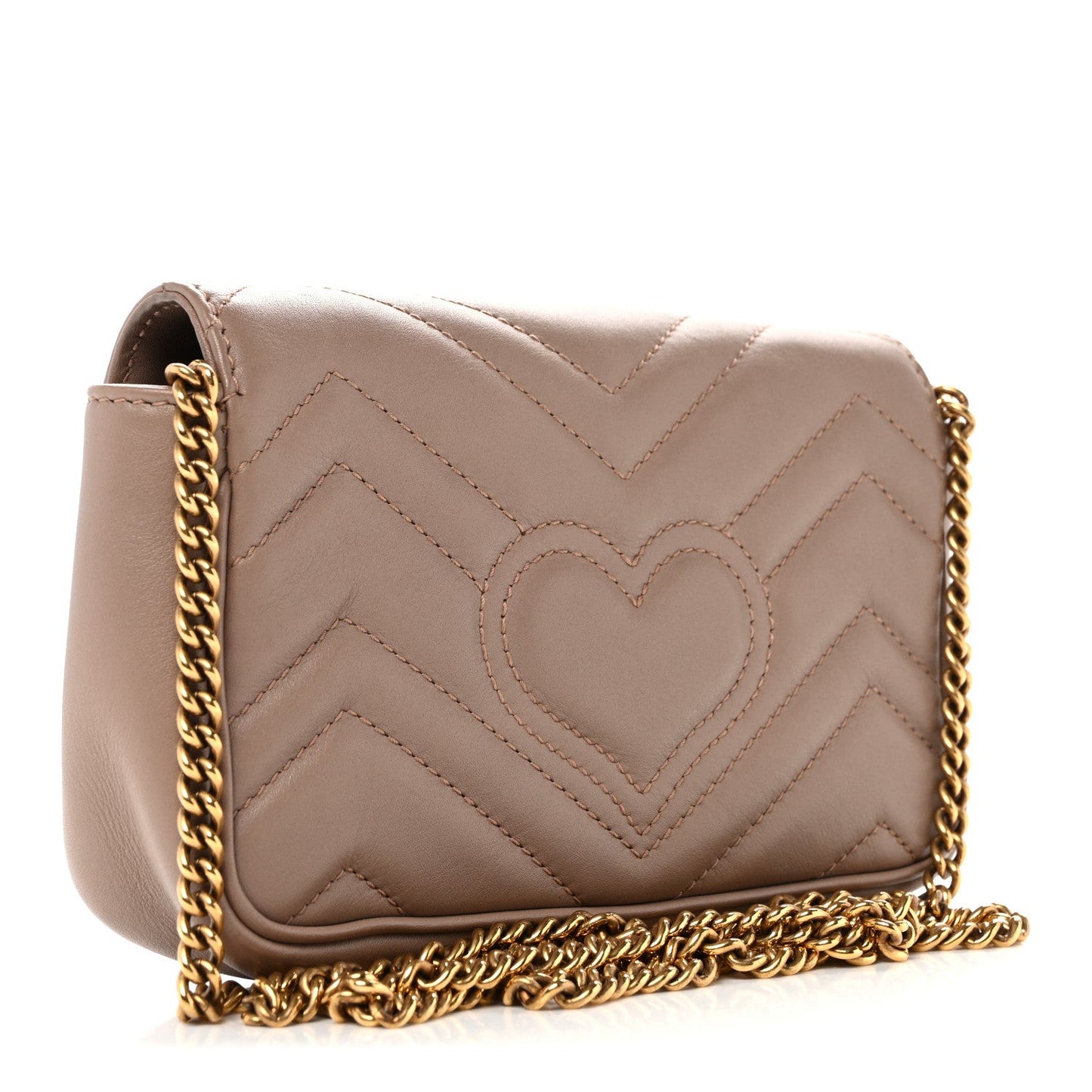 Calfskin Matelasse Super Mini GG Marmont Shoulder Bag Porcelain Rose