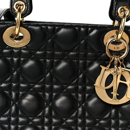 Lambskin Cannage Medium Lady Dior Black