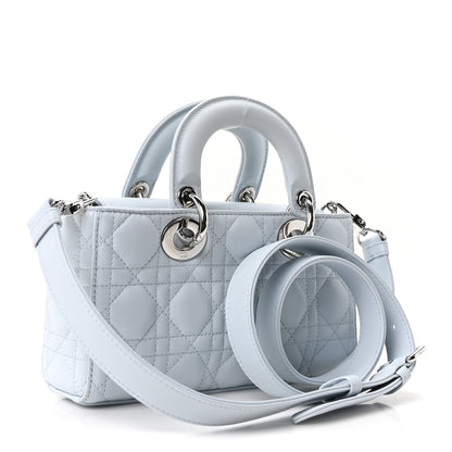 Lambskin Cannage Small Lady D-Joy Light Blue