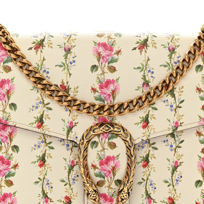 Calfskin Floral Print Mini Dionysus Chain Wallet Ivory Pink