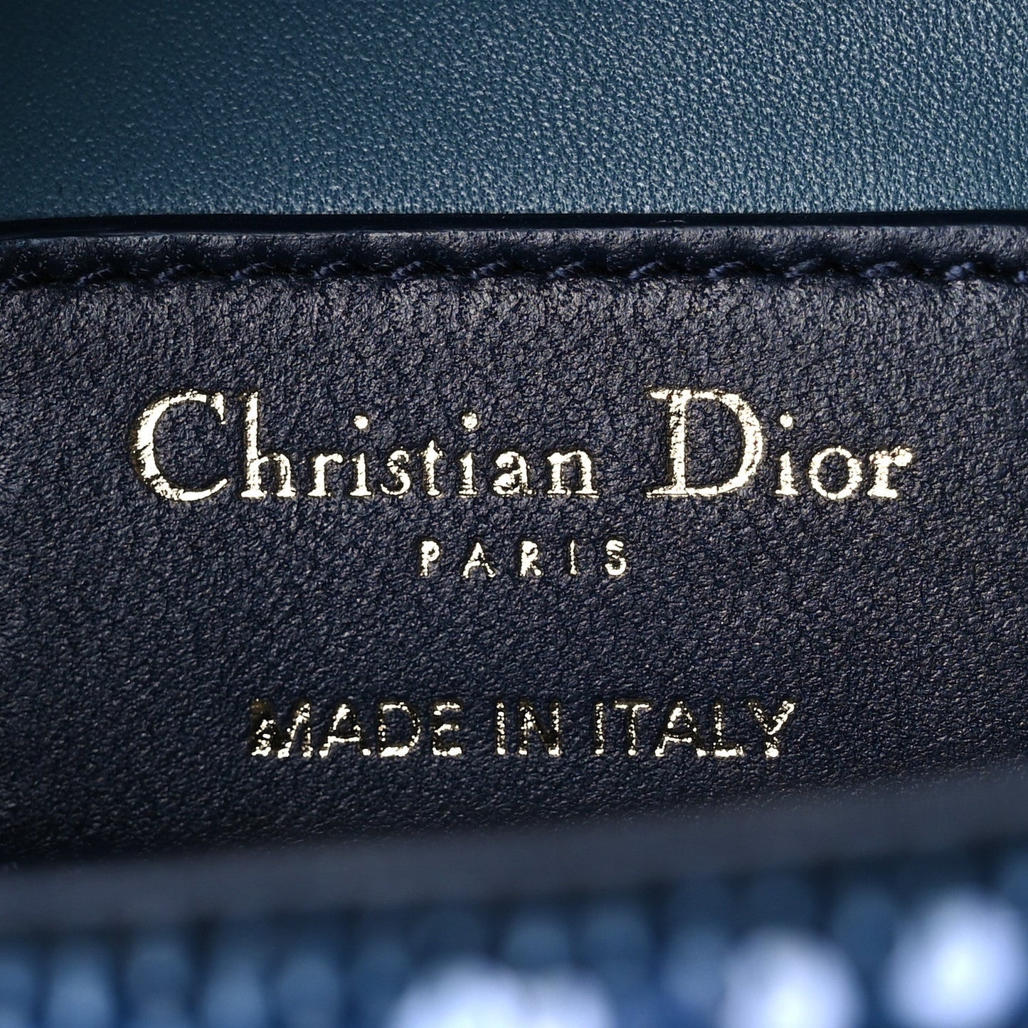 Calfskin Sequin Gradient Stitched Small Lady Dior Blue