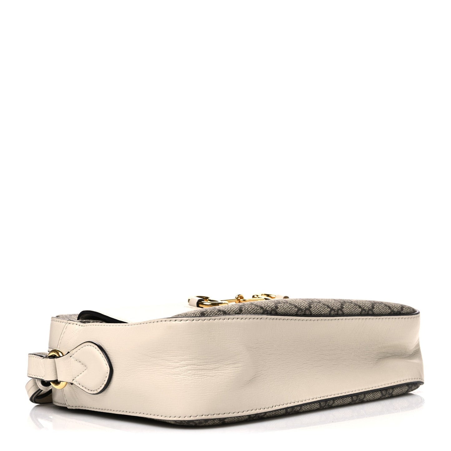 GG Supreme Monogram Small Horsebit 1955 Shoulder Bag Beige Mystic White