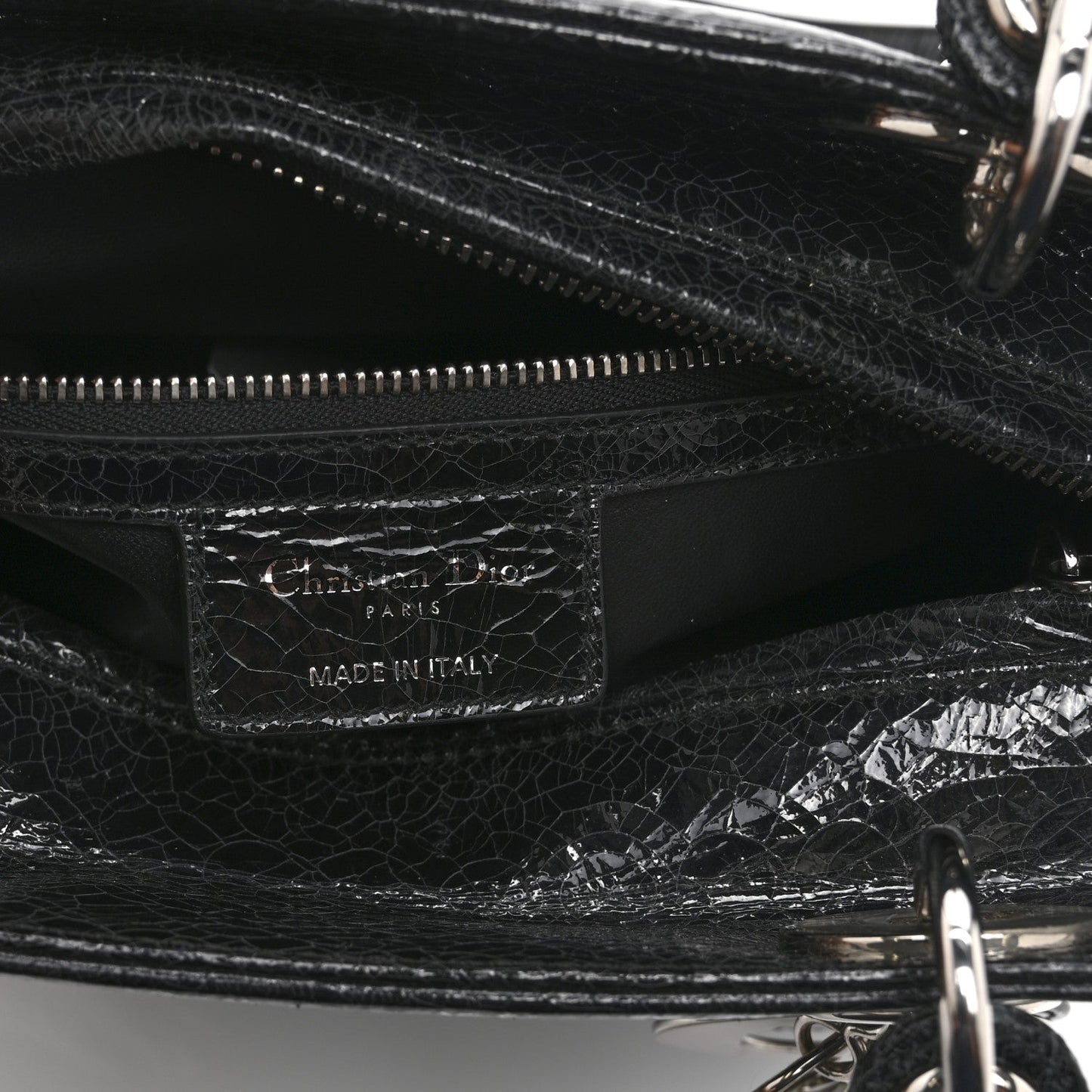 Ceramic Effect Deerskin Jeweled Swan Lady Dior Black