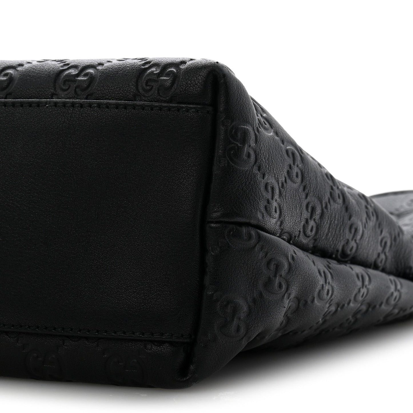 Guccissima Medium Zippered Shopping Tote Black