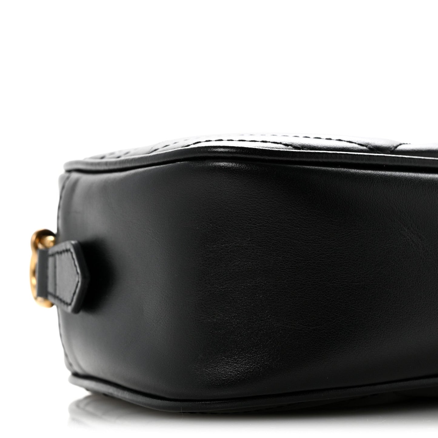 Calfskin Matelasse Small GG Marmont Chain Shoulder Bag Black