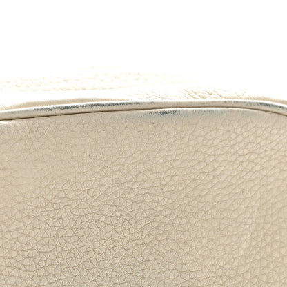 Pebbled Calfskin Small Soho Disco Bag Off White