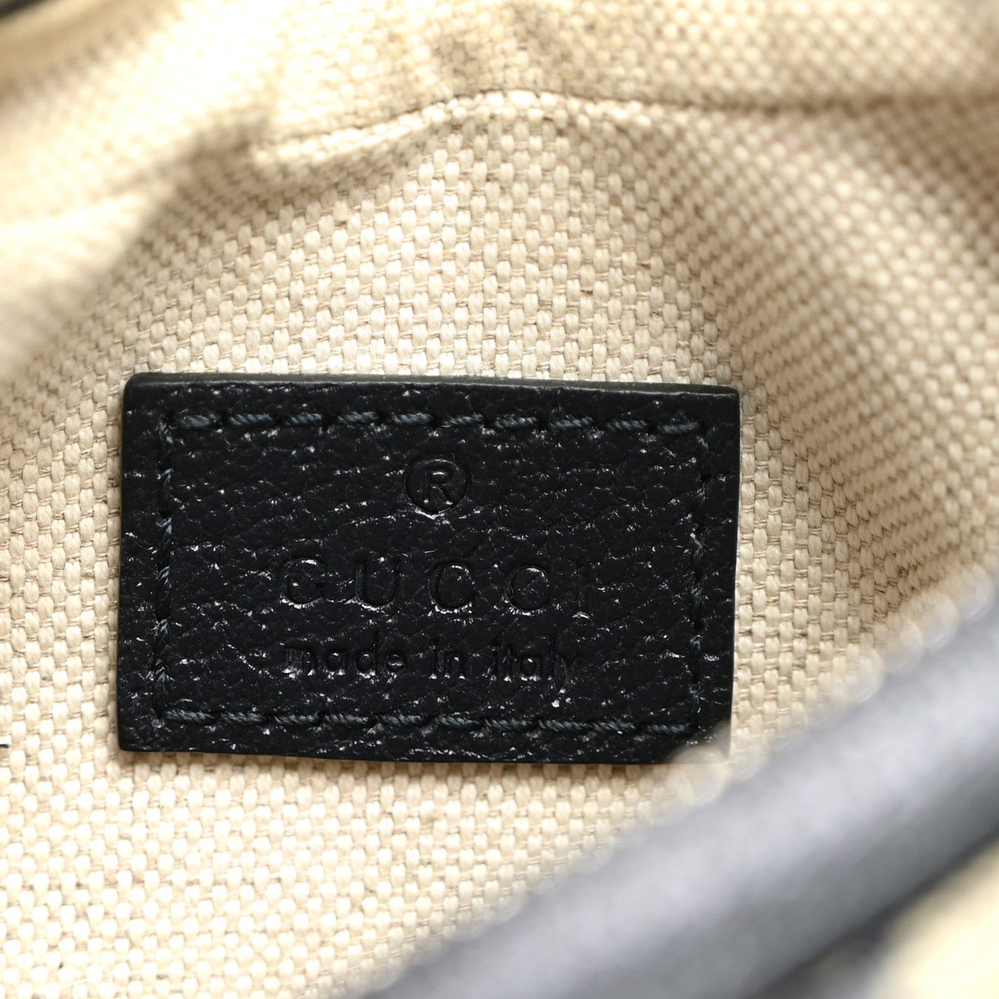 GG Supreme Monogram Textured Calfskin Web Small Attache Shoulder Bag Beige Blue