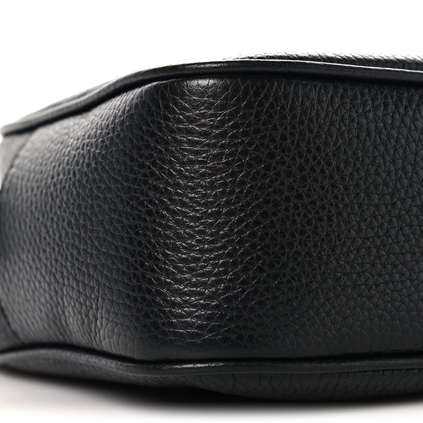 Pebbled Calfskin Small Soho Disco Bag Black