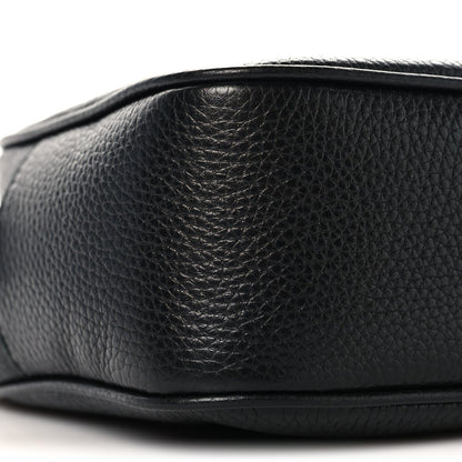 Pebbled Calfskin Small Soho Disco Bag Black