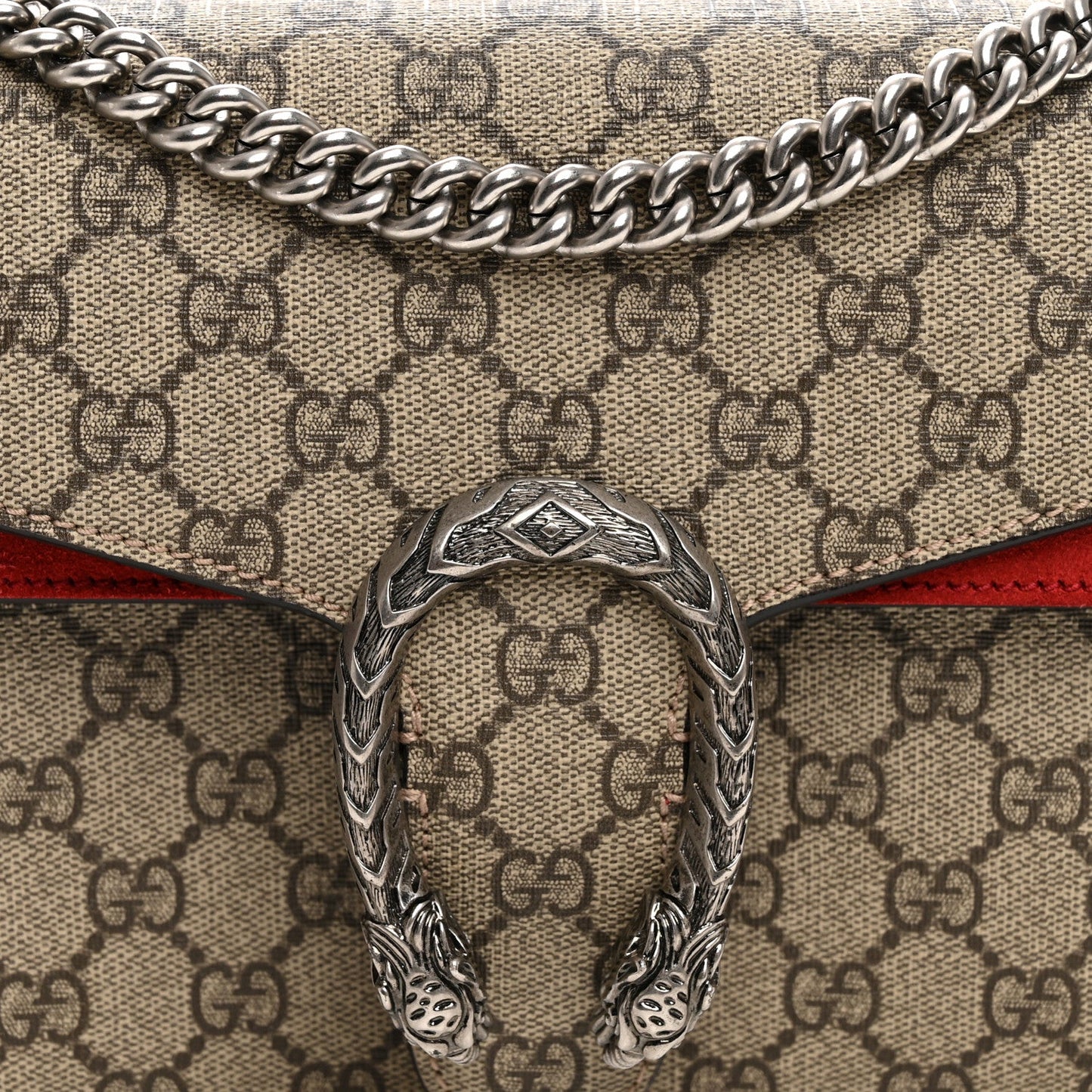 GG Supreme Monogram Small Dionysus Shoulder Bag Red