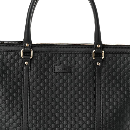 Soft Microguccissima Small Zippered Satchel Black