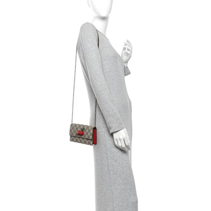 GG Supreme Monogram Mini Cherry Chain Bag