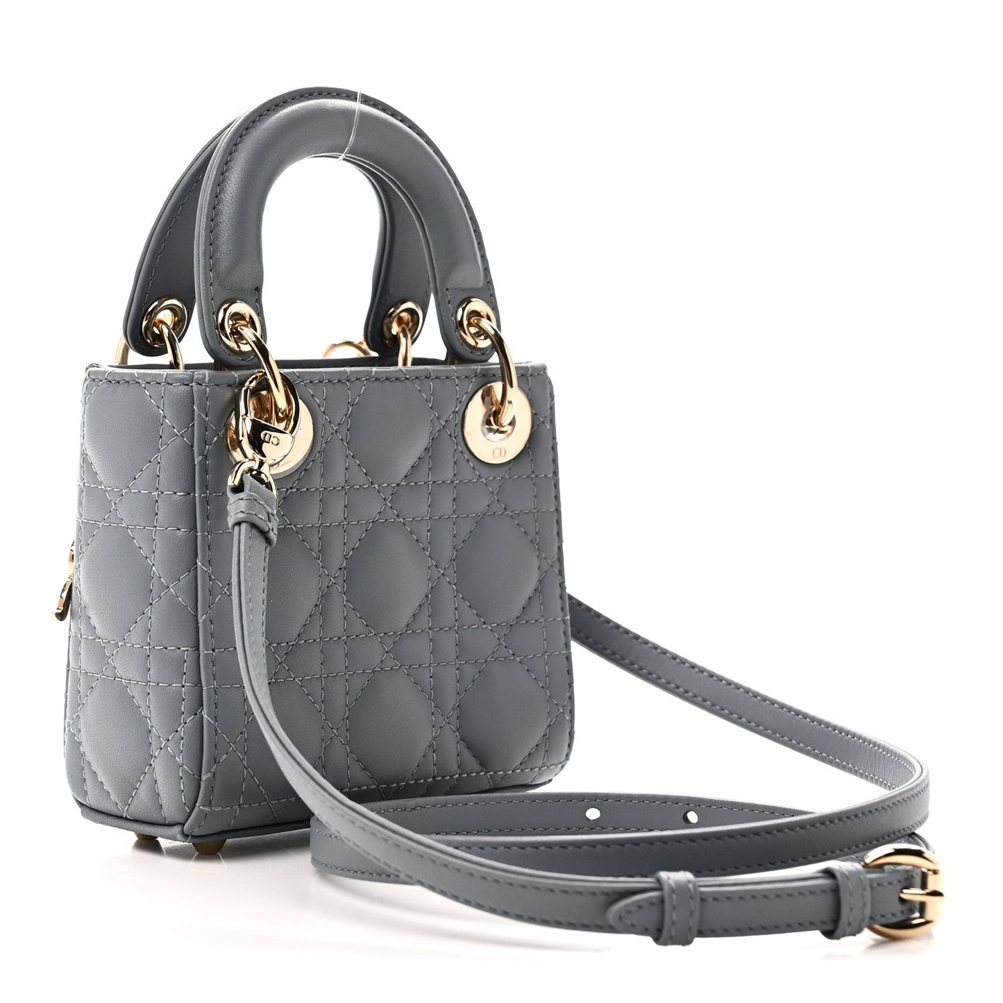 Lambskin Cannage Micro Lady Dior Cloud Blue