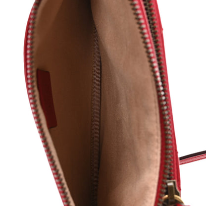 Calfskin Matelasse Small GG Marmont Double Zip Shoulder Bag Hibiscus Red