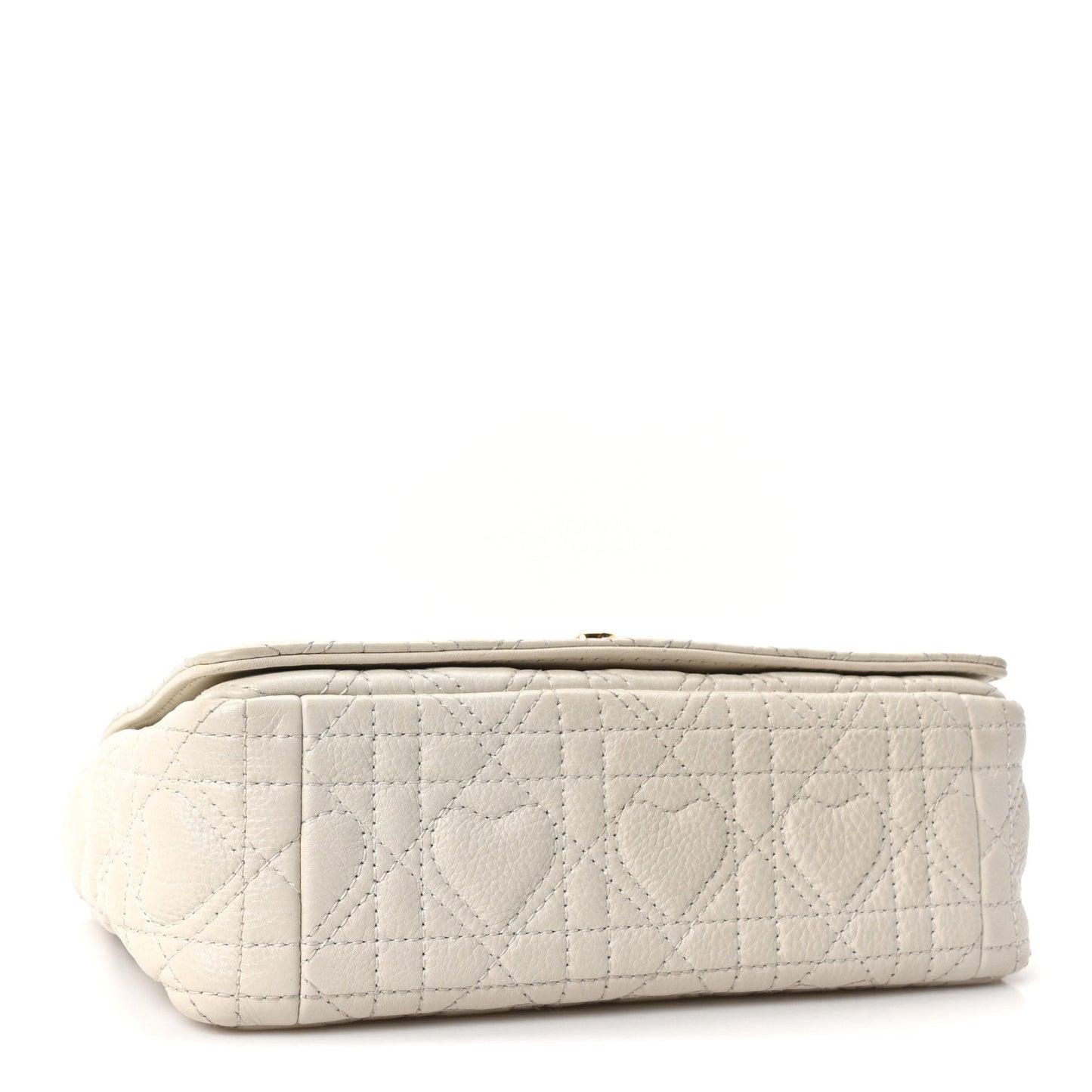 Calfskin Cannage Dioramour Heart Small Caro White Red
