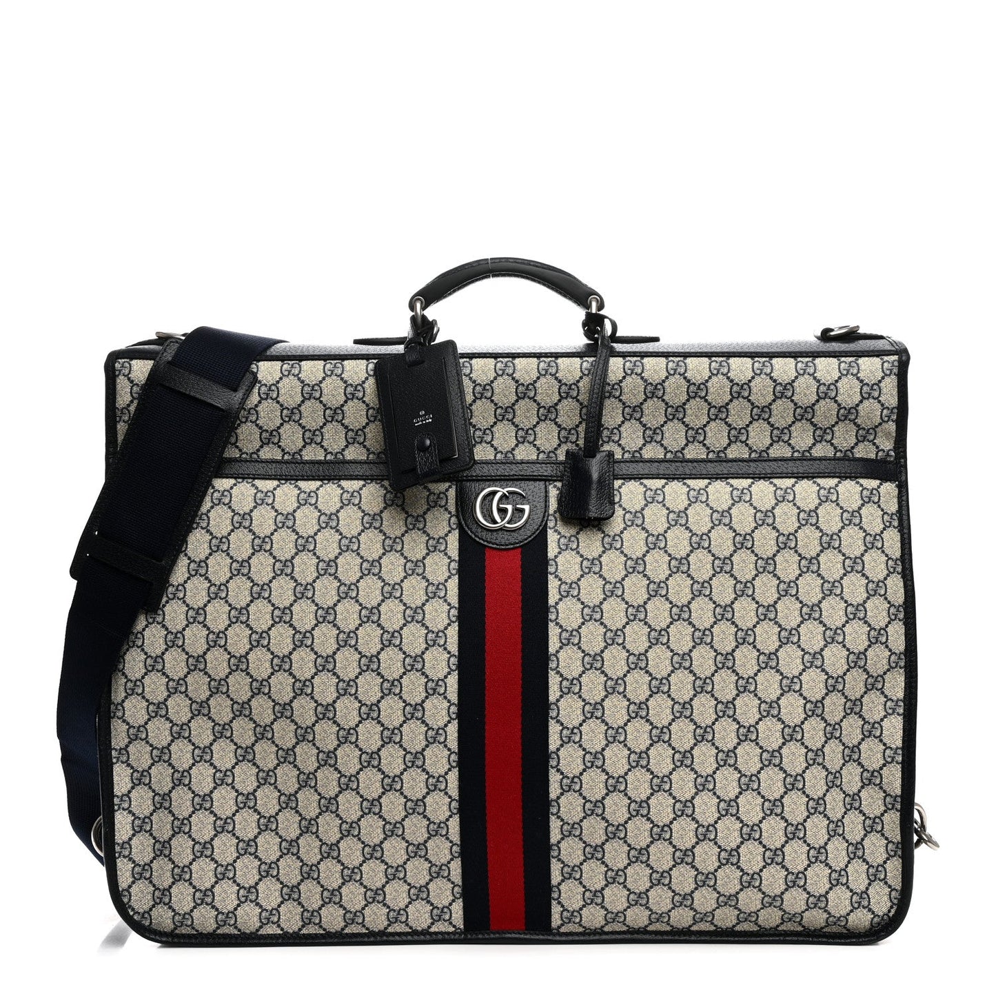 GG Supreme Monogram Web Savoy Garment Bag Beige Blue