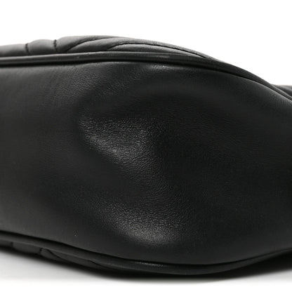 Calfskin Matelasse Small GG Marmont Chain Shoulder Bag Black