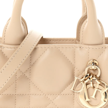 Calfskin Macrocannage Mini Book Tote Powder Beige