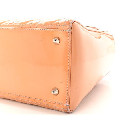 Patent Cannage Medium Lady Dior Dark Beige