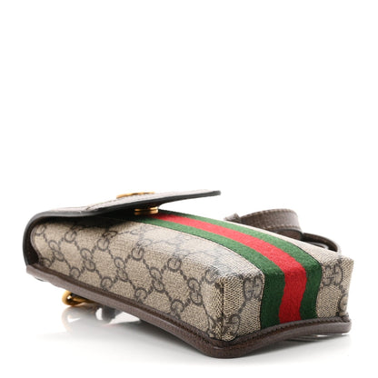 GG Supreme Monogram Web Ophidia Phone Crossbody Bag Beige New Acero