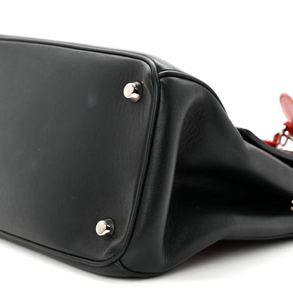 Smooth Calfskin Tri-Color Small Be Dior Flap Black Blue Red