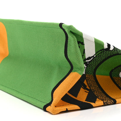 Canvas Embroidered Medium Jungle Pop Book Tote Green Multicolor