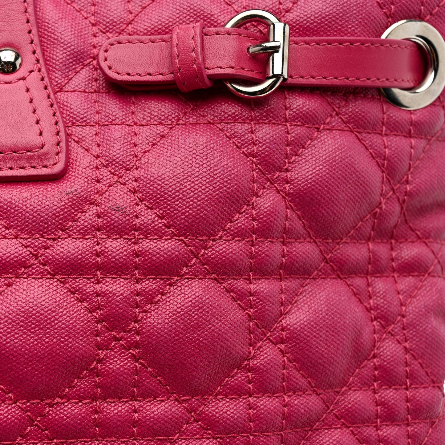 Coated Canvas Cannage Medium Panarea Tote Pink