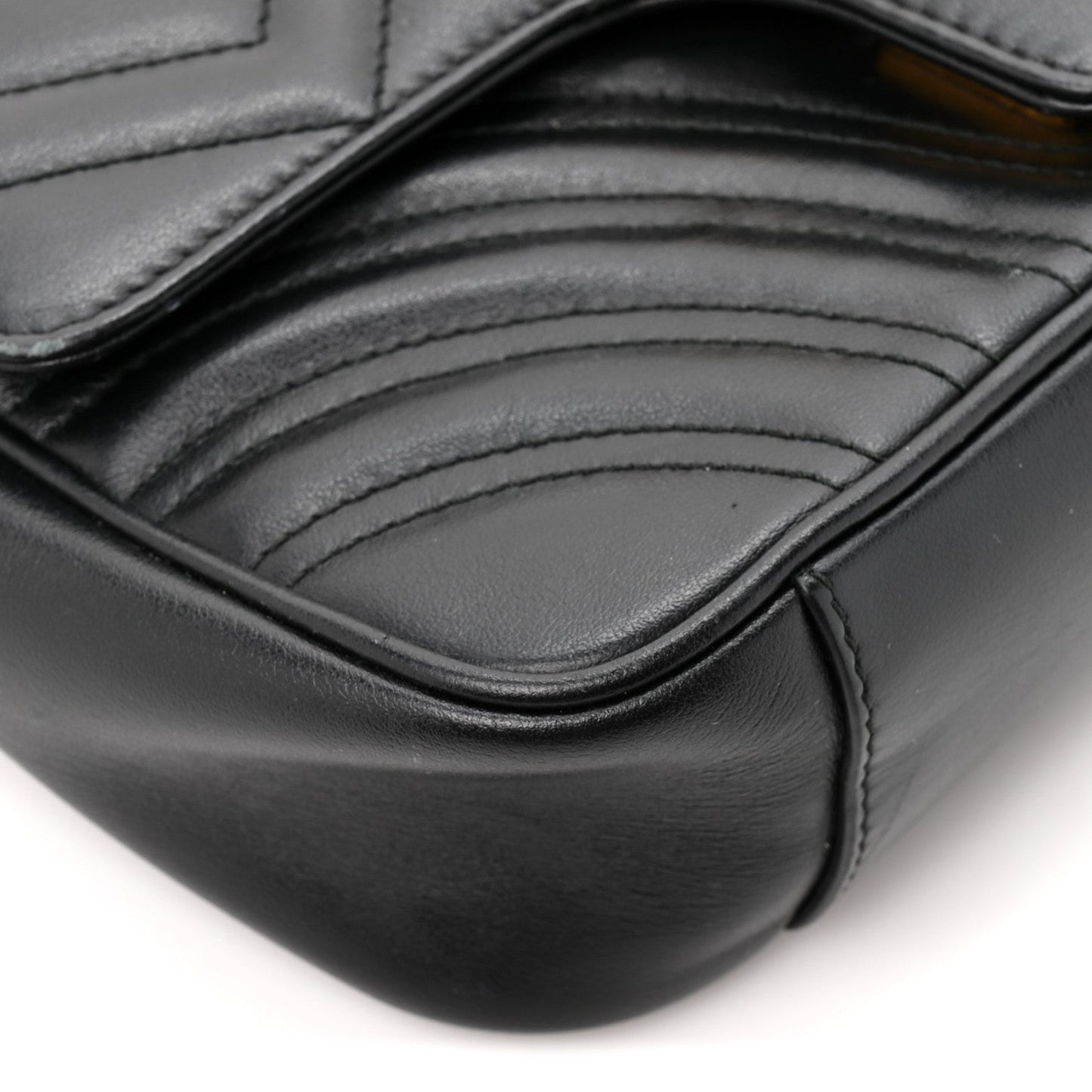 Calfskin Matelasse Mini GG Marmont Shoulder Bag Black
