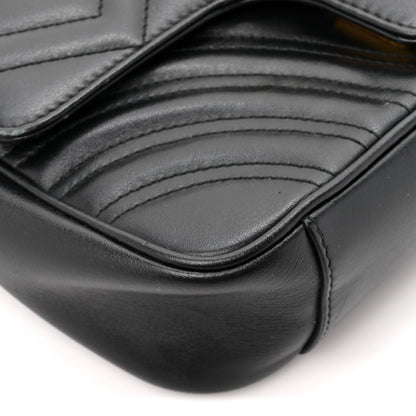Calfskin Matelasse Mini GG Marmont Shoulder Bag Black