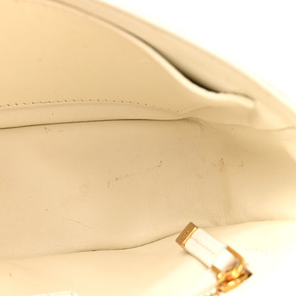 Grained Calfskin Cannage Small Caro Bag White