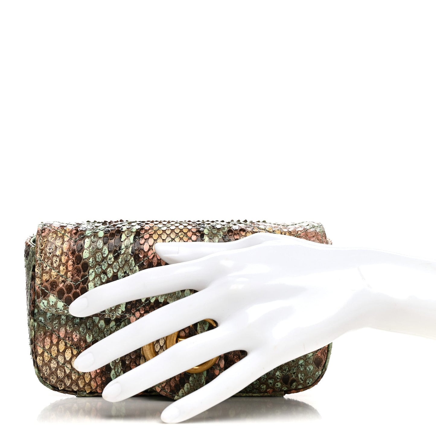 Snakeskin Matelasse GG Marmont Chain Belt Bag