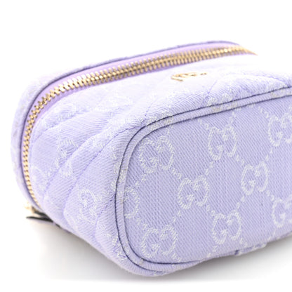 Denim GG Monogram Nano GG Marmont Vanity Bag Light Purple