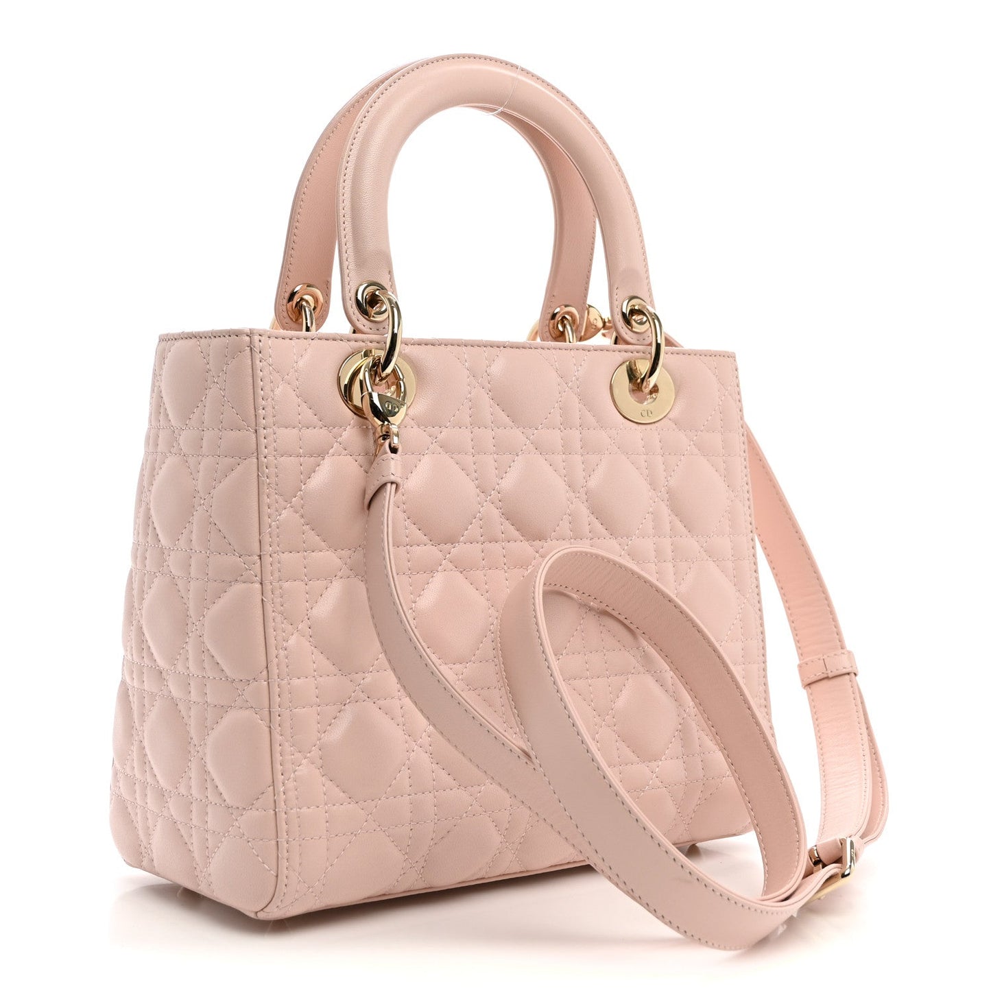 Lambskin Cannage Medium Lady Dior Light Pink