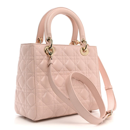 Lambskin Cannage Medium Lady Dior Light Pink