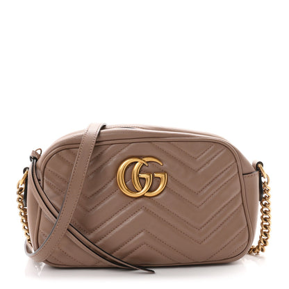 Calfskin Matelasse Small GG Marmont Chain Shoulder Bag Porcelain Rose