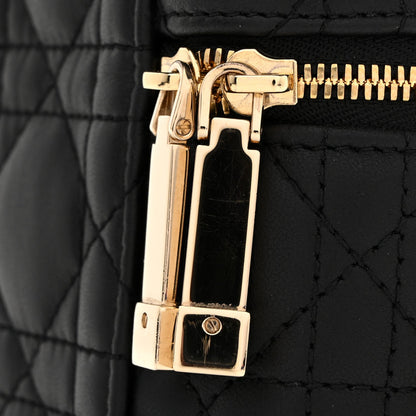 Lambskin Cannage Micro Lady Dior Vanity Case Black