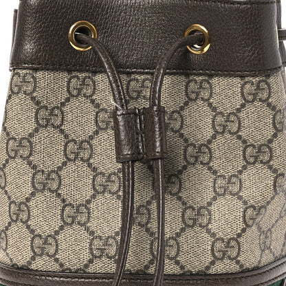 GG Supreme Monogram Web Mini Ophidia Bucket Bag Brown