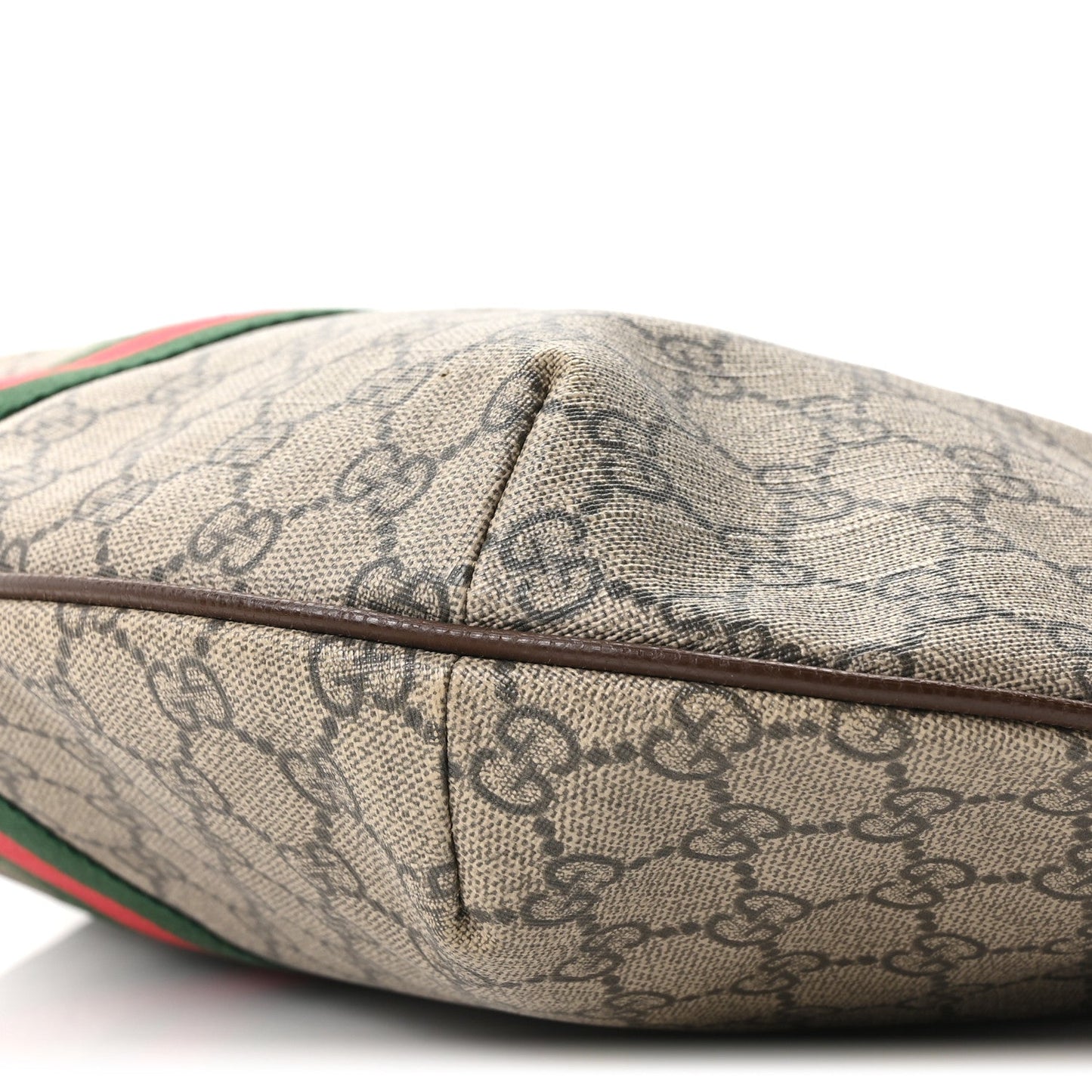 GG Supreme Monogram Web Ophidia Half Moon Hobo Brown
