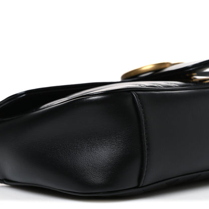 Calfskin Matelasse Small GG Marmont Shoulder Bag Black