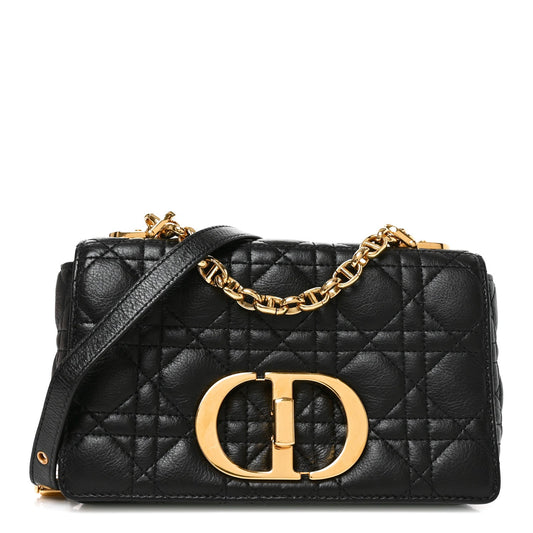 Calfskin Cannage Small Caro Bag Black