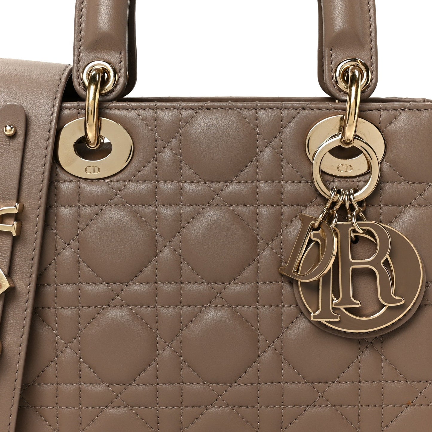 Lambskin Cannage Small My ABCDior Lady Dior Warm Taupe
