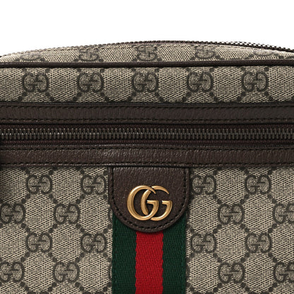 Soft GG Supreme Monogram Medium Ophidia Belt Bag  Dark Brown