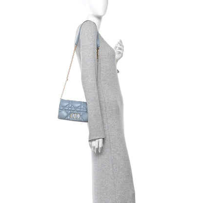 Lambskin Macrocannage Mini Dior Caro Bag Cloud Blue