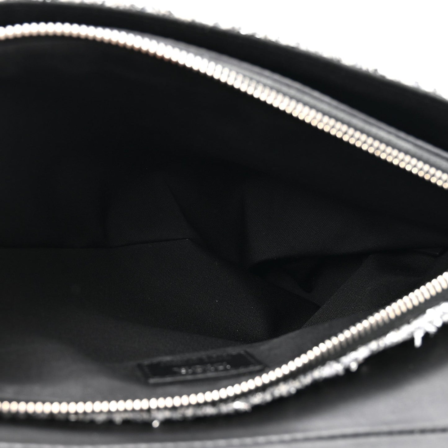 Tweed Saddle Crossbody Bag Black Silver