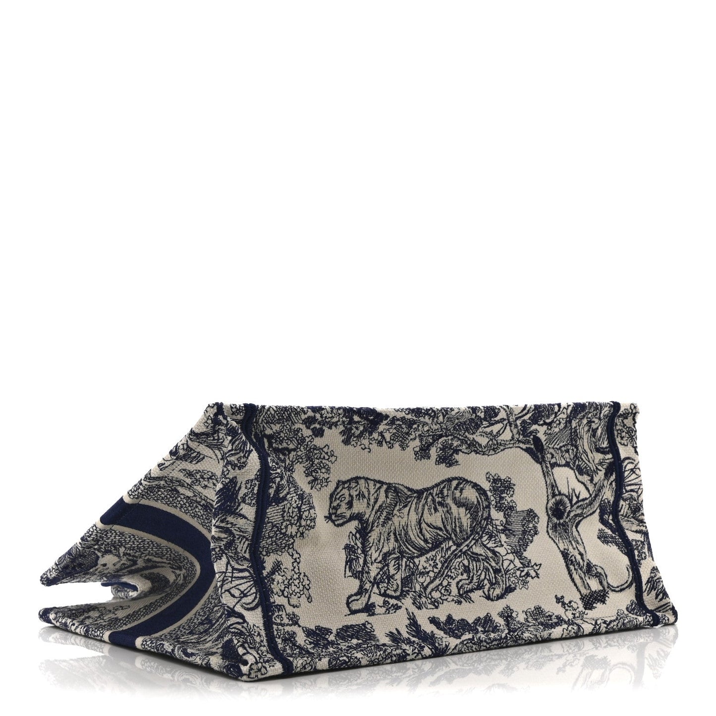 Canvas Embroidered Medium Dioriviera Toile De Jouy Book Tote Blue