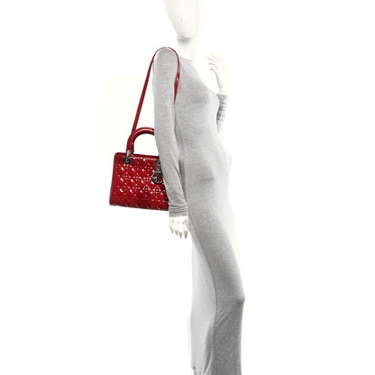Patent Cannage Medium Lady Dior Burgundy Red