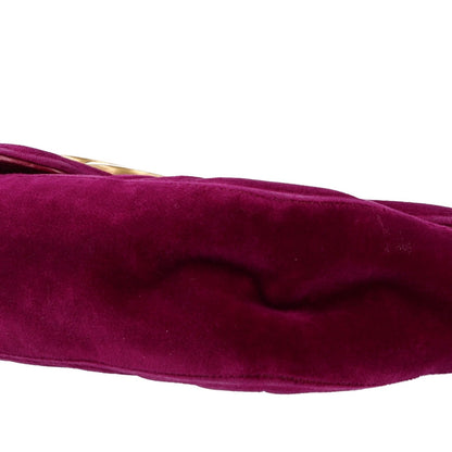 Velvet Matelasse Medium GG Marmont Shoulder Bag Fuchsia Violet Cyclamen