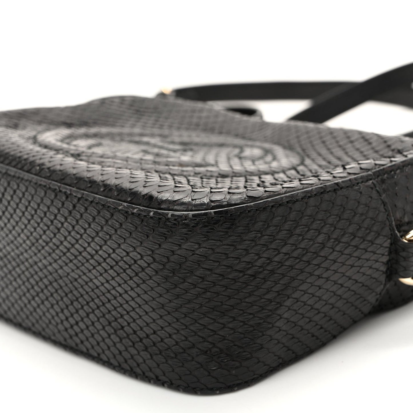 Snakeskin Small Soho Disco Bag Black